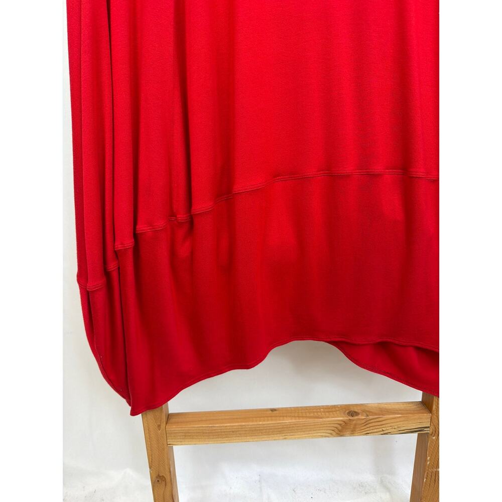 Comfy USA XL Red Round Neck Long Sleeve High-Low Balloon Maxi Dress USA - Picture 5 of 9